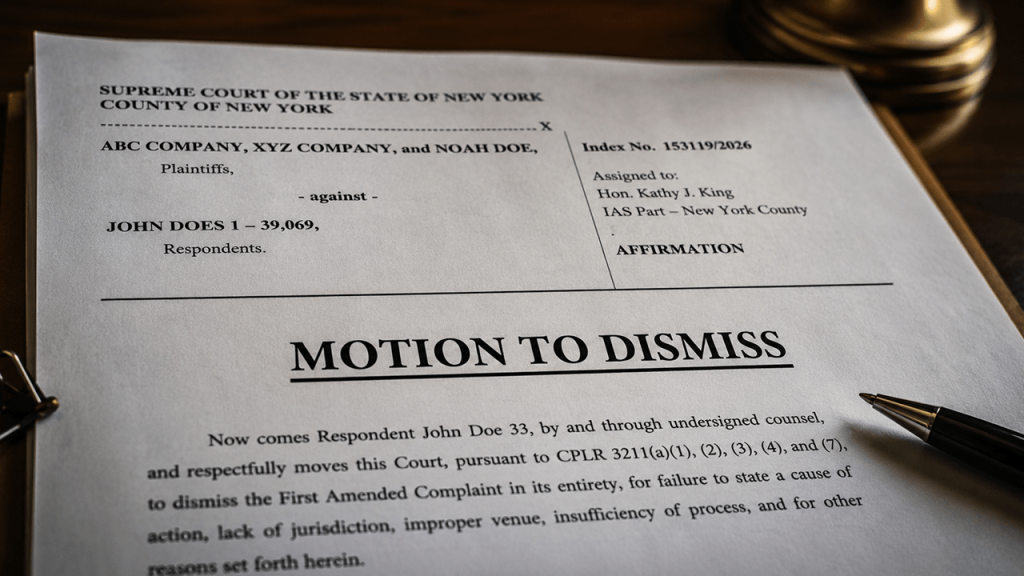 $293B Bitcoin 'Noah Doe' Lawsuit Faces Major Test After First Wallet Holder Files Motion to Dismiss